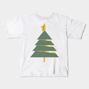 Pretty abstract golden Xmas tree Kids T-Shirt